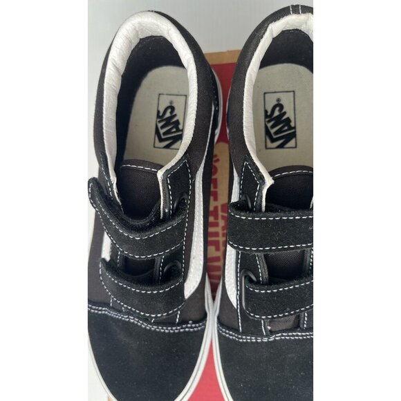 Vans Old Skool V Black / True White  Hook & Loop Sneakers Women’s Size 4.5 - Picture 8 of 16